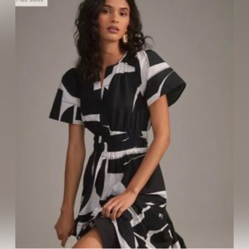 Anthropologie Black and White Maxi Dress